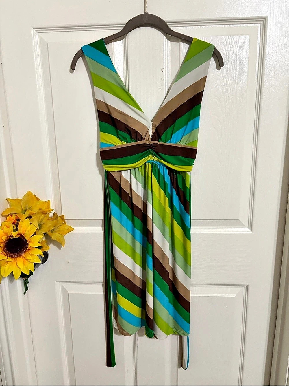 Multicolor Geometric Midi Dress Like New